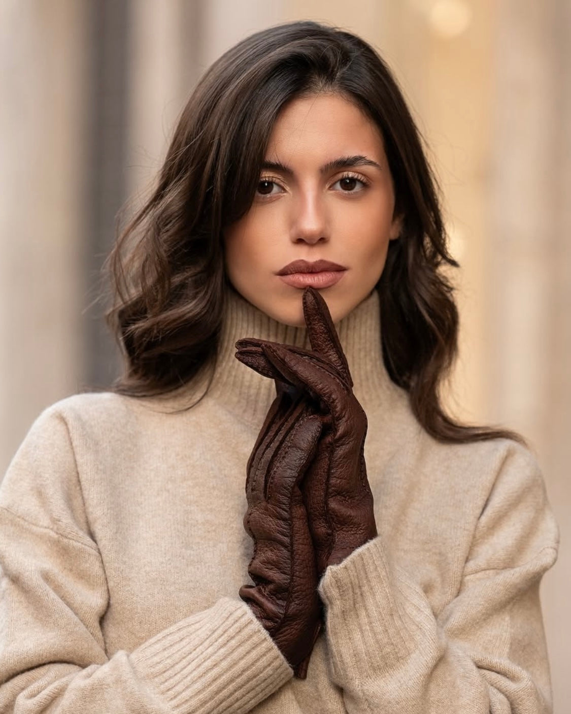 Gants en cuir de pécari