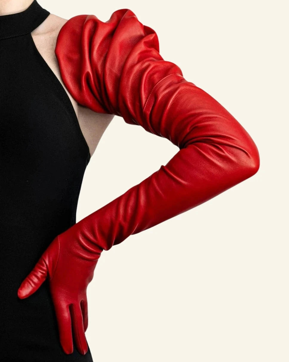 lange handschuhe leder Extralange Lederhandschuhe mit gerafftem Obermaterial nflsalesection Radgröße:25 Zoll x 3,00 Marvel Spidey und seine