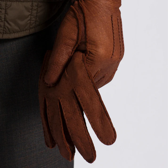 Peccary leather gloves with cashmere lining - Gennaro