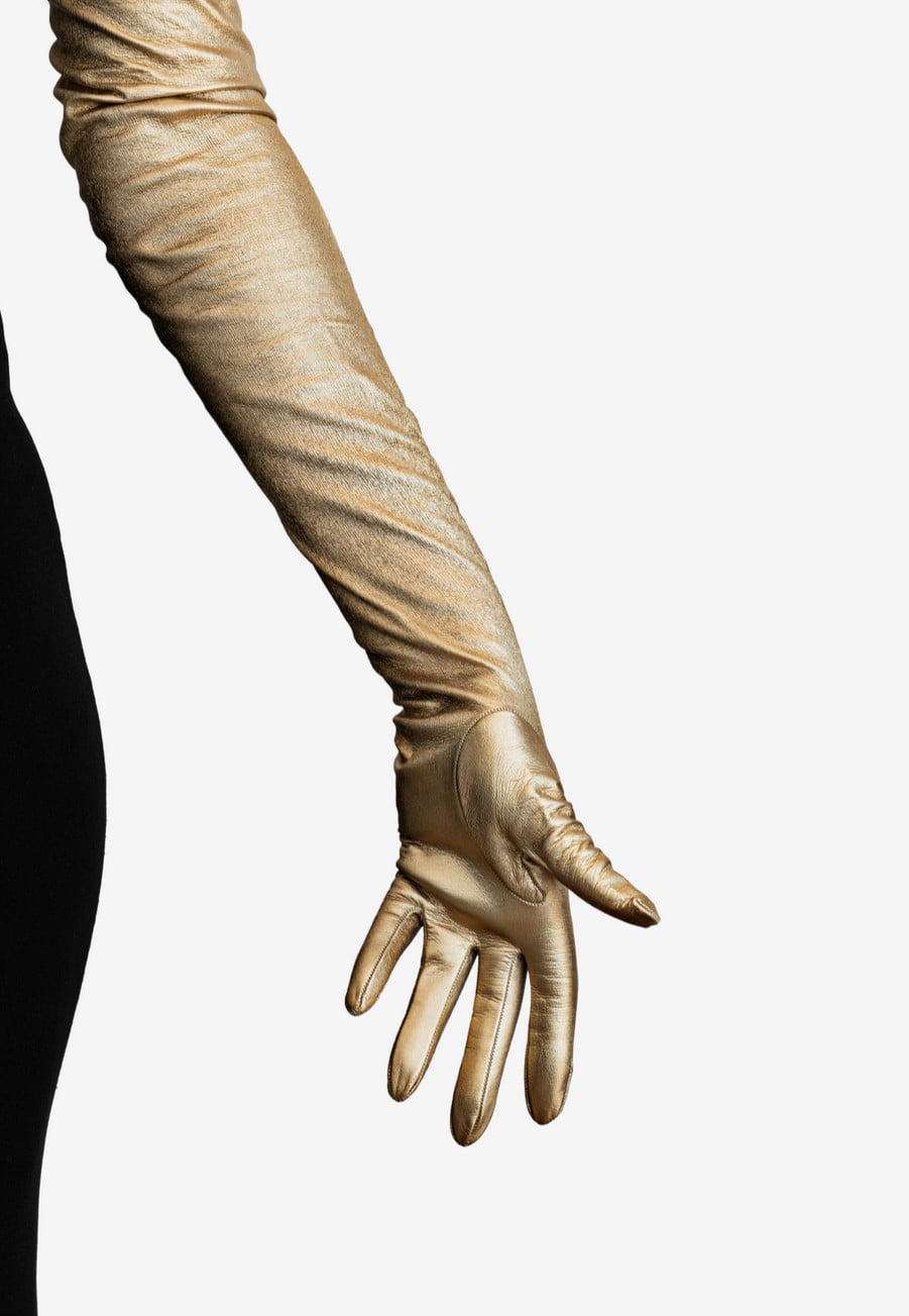 LONG METALLIC LEATHER OPERA GLOVES - Sorrento Special Edition (60cm, classic length)