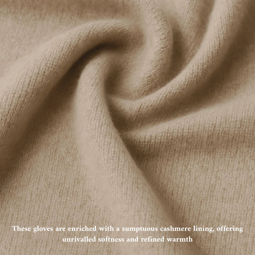 Touchscreen leather gloves with cashmere lining - Sfiora