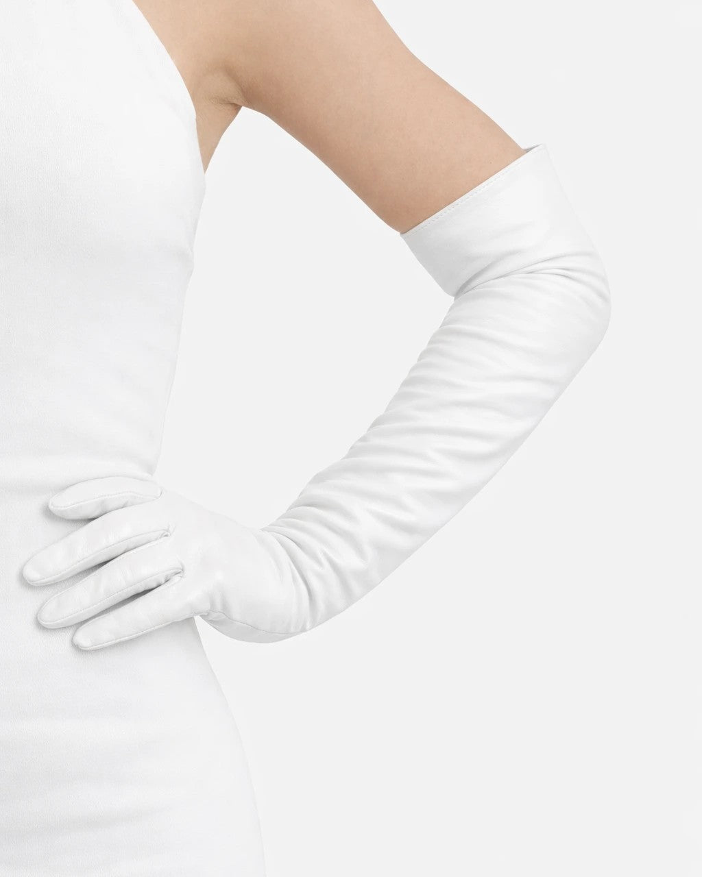 long bridal leather opera gloves