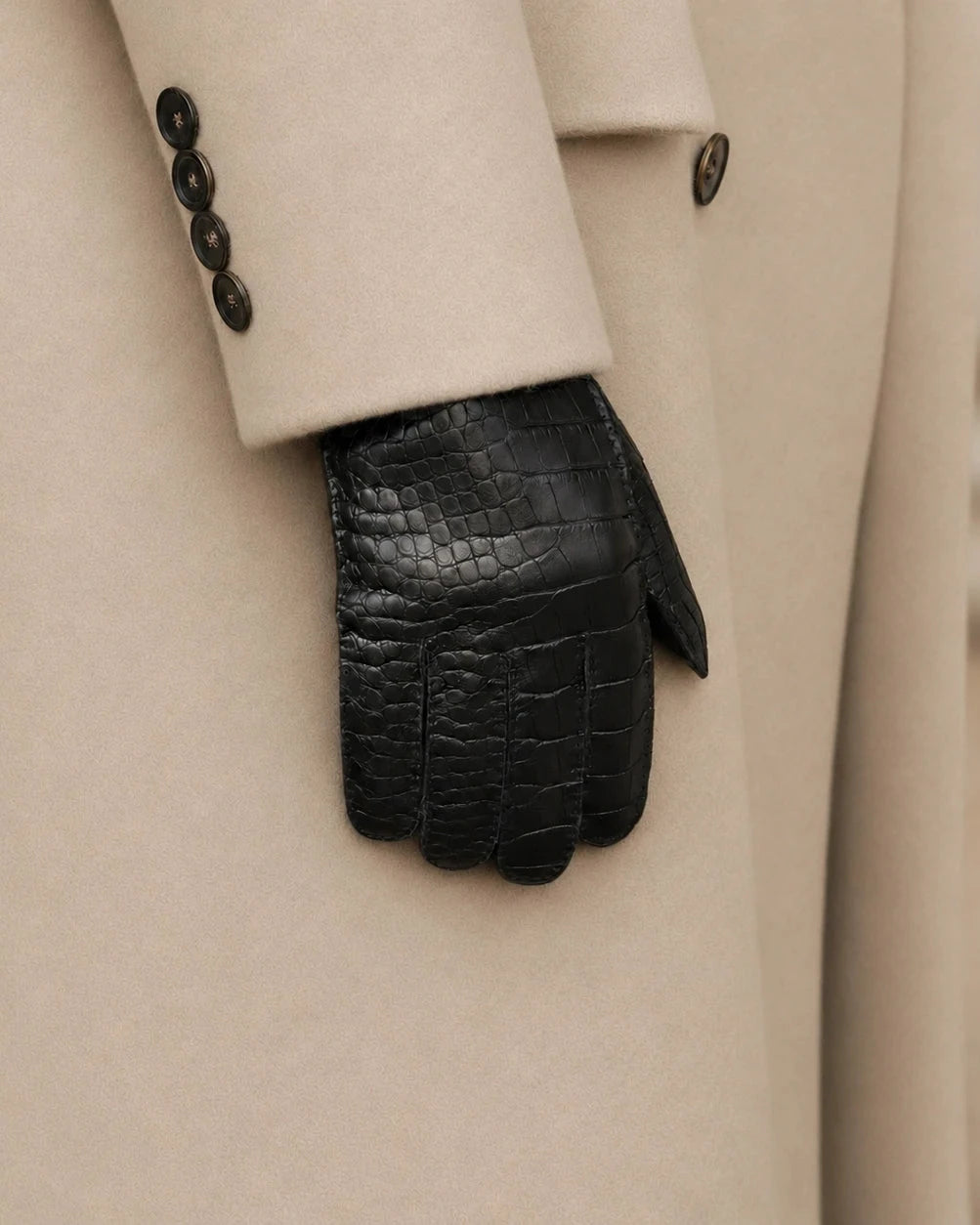 men's crocodile leather gloves