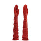 women's long opera leather gloves red