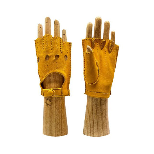 Deerskin fingerless driving gloves