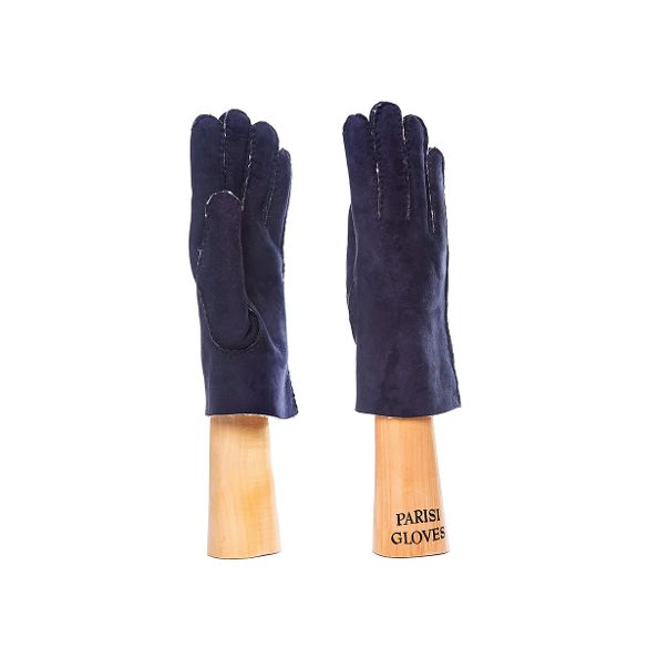 women's sheepskin gloves blue