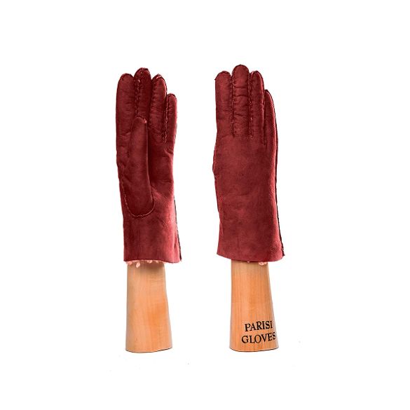 women's sheepskin gloves bordeaux
