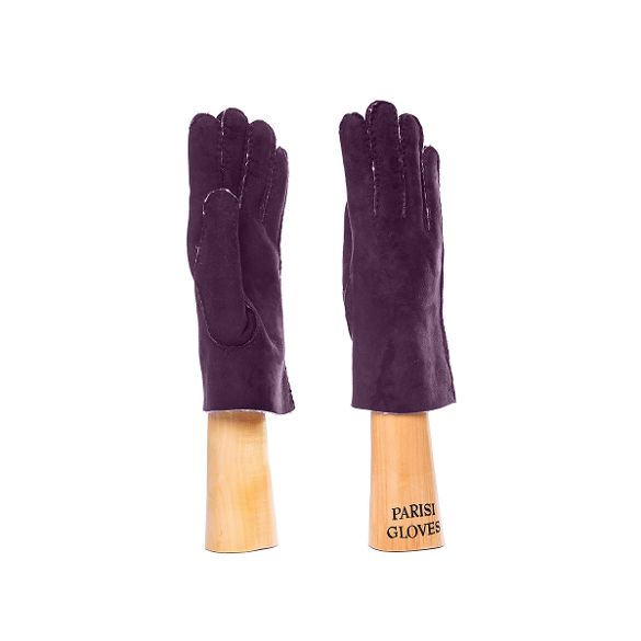 women's sheepskin gloves violet