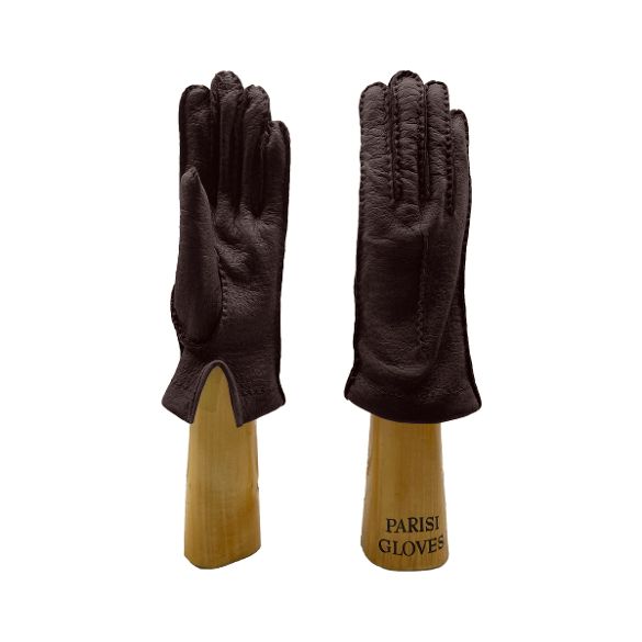 women's peccary gloves brown