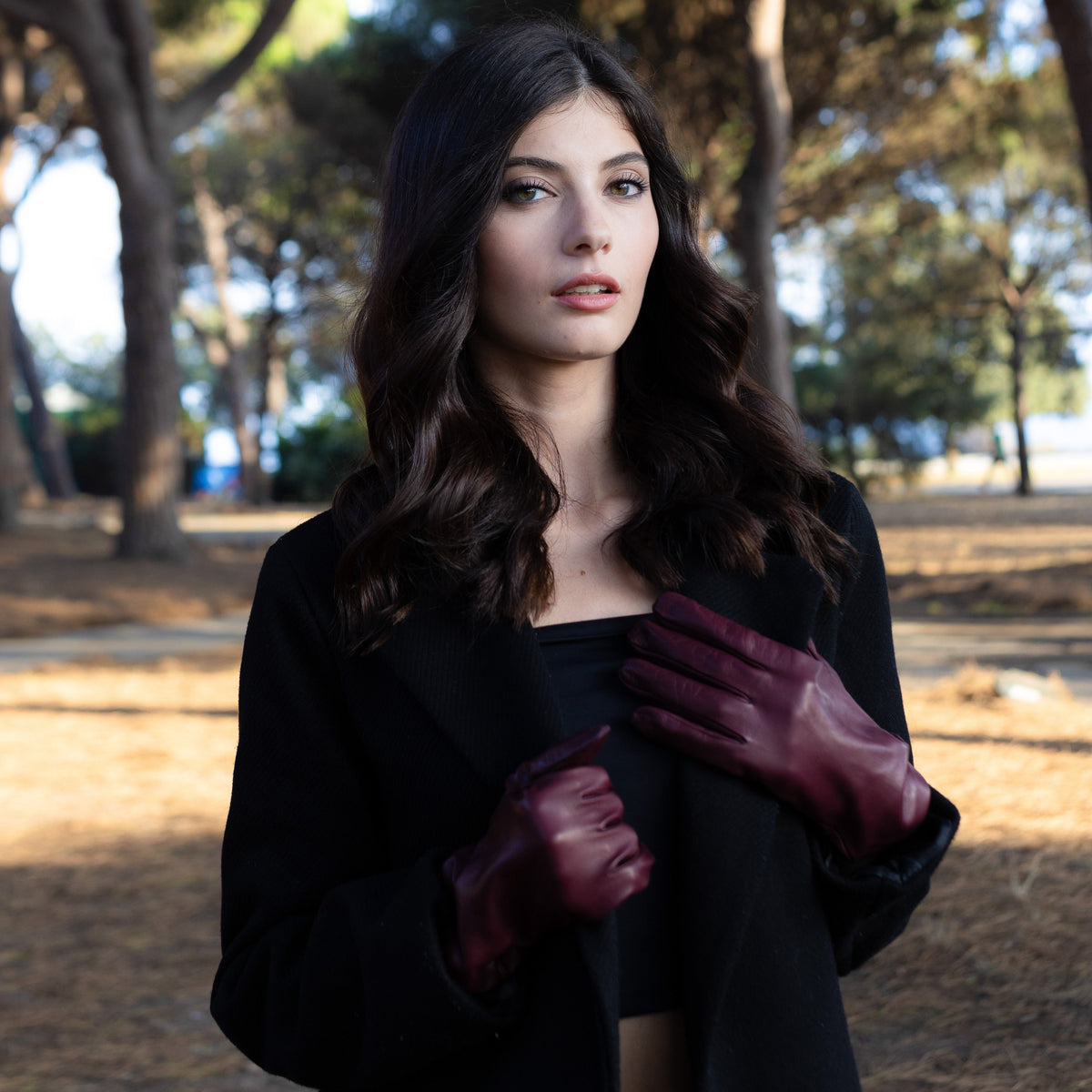 women's cashmere lined leather gloves