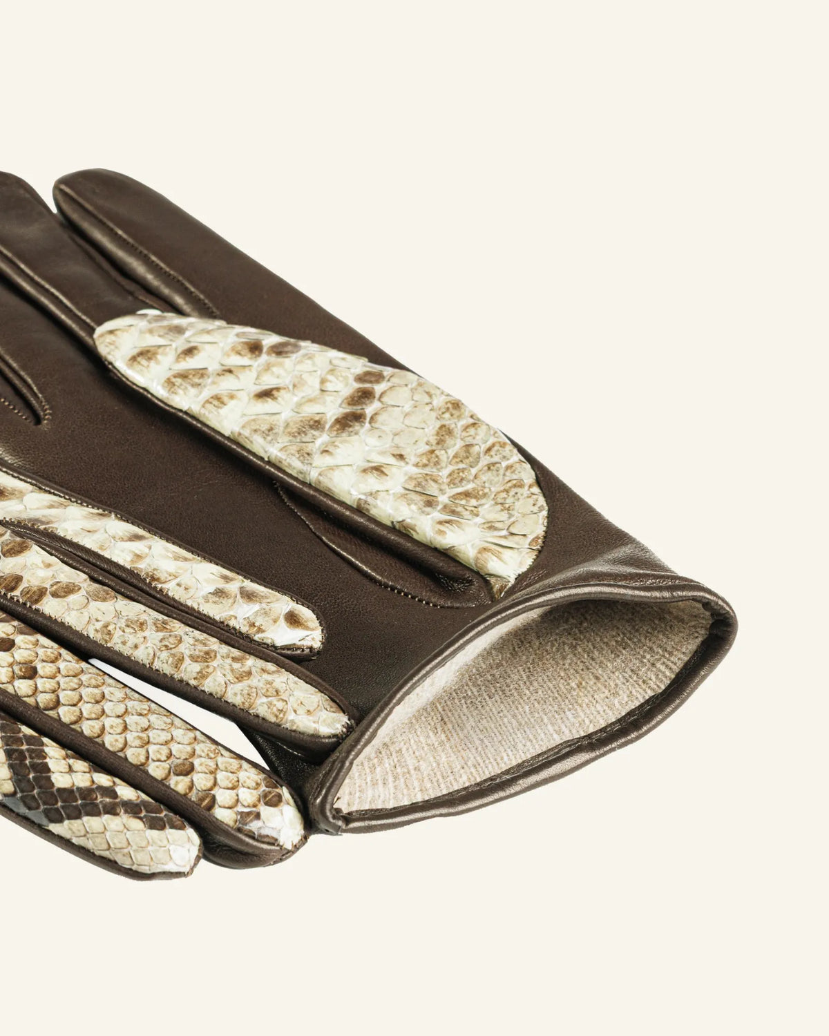 Damenhandschuhe aus Pythonleder mit Kaschmirfutter - Sinuosa
