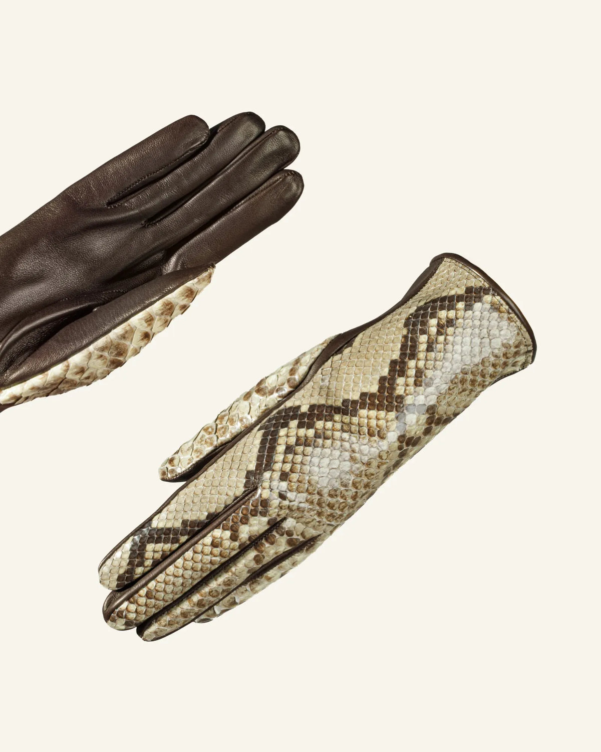 Damenhandschuhe aus Pythonleder mit Kaschmirfutter - Sinuosa