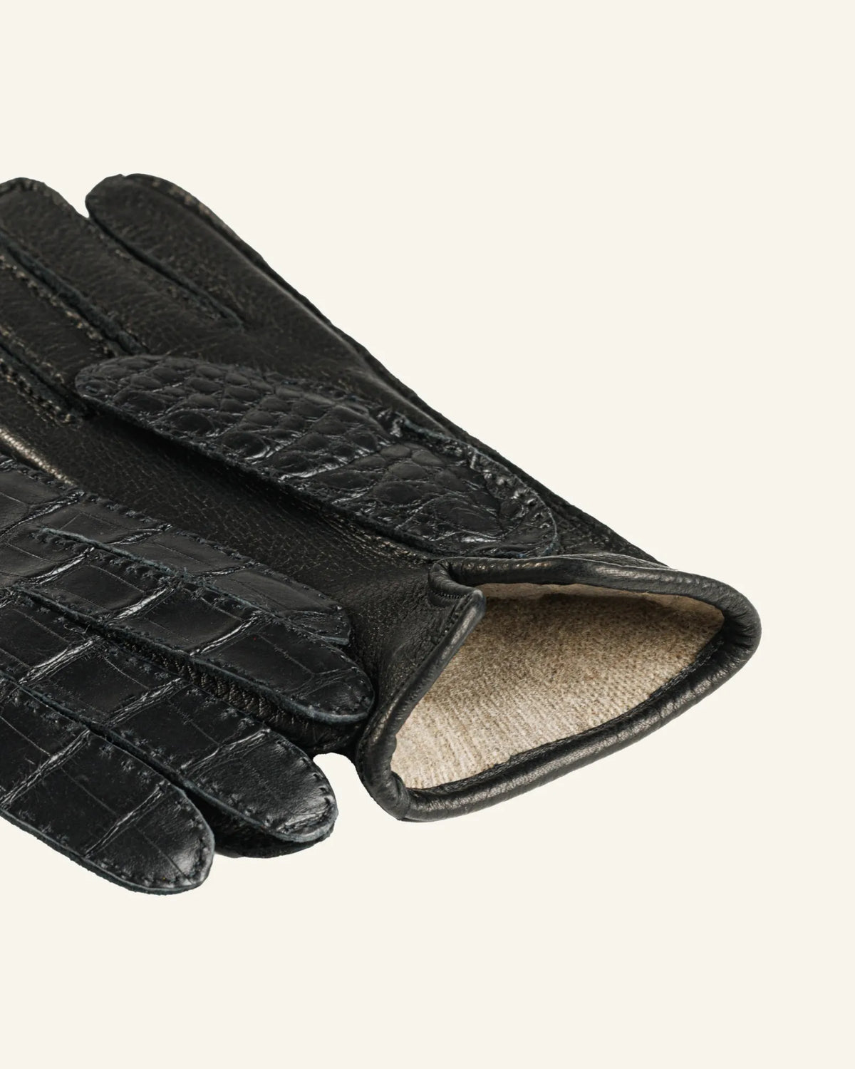 Damenhandschuhe aus Krokodilleder mit Kaschmirfutter – Ereditiera