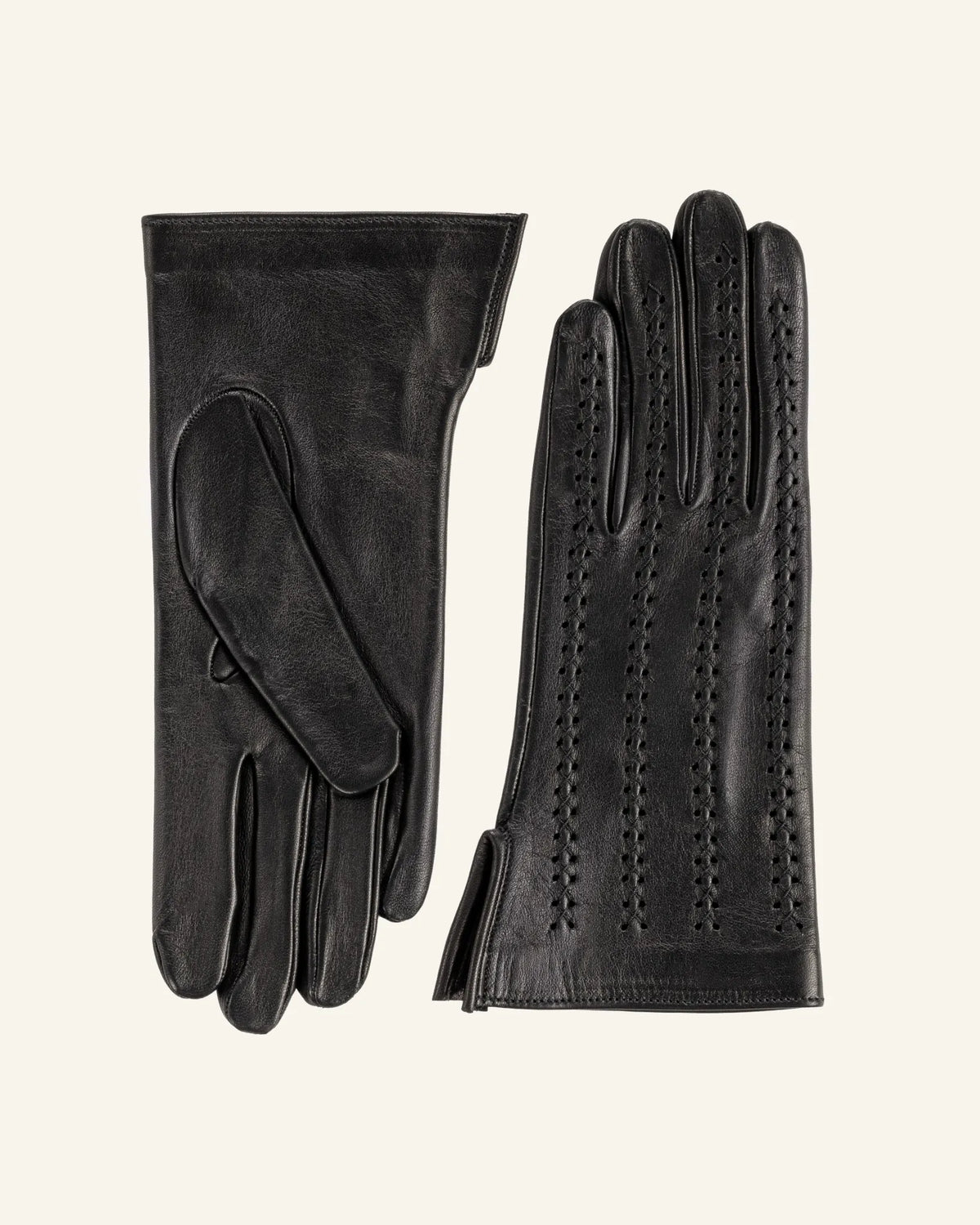 Damen Lederhandschuhe mit handgenähten Details - Trama