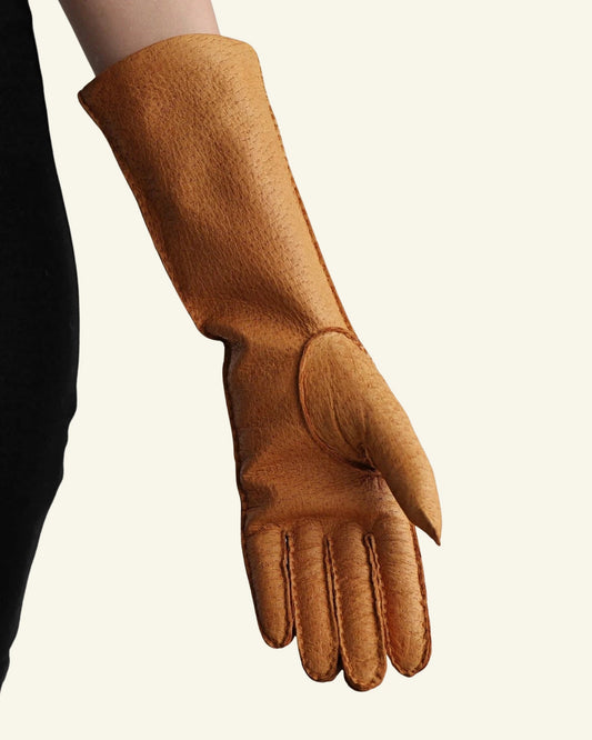 Gants longs en cuir de pécari avec doublure en cachemire - Marta