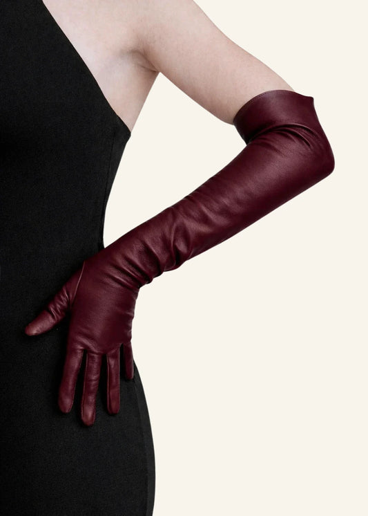 Long leather opera gloves - Sorrento (16-button)