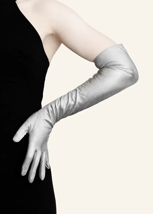 GANTS D'OPÉRA LONGS EN CUIR MÉTALLISÉ - Édition spéciale Sorrento (60 cm, longueur classique)