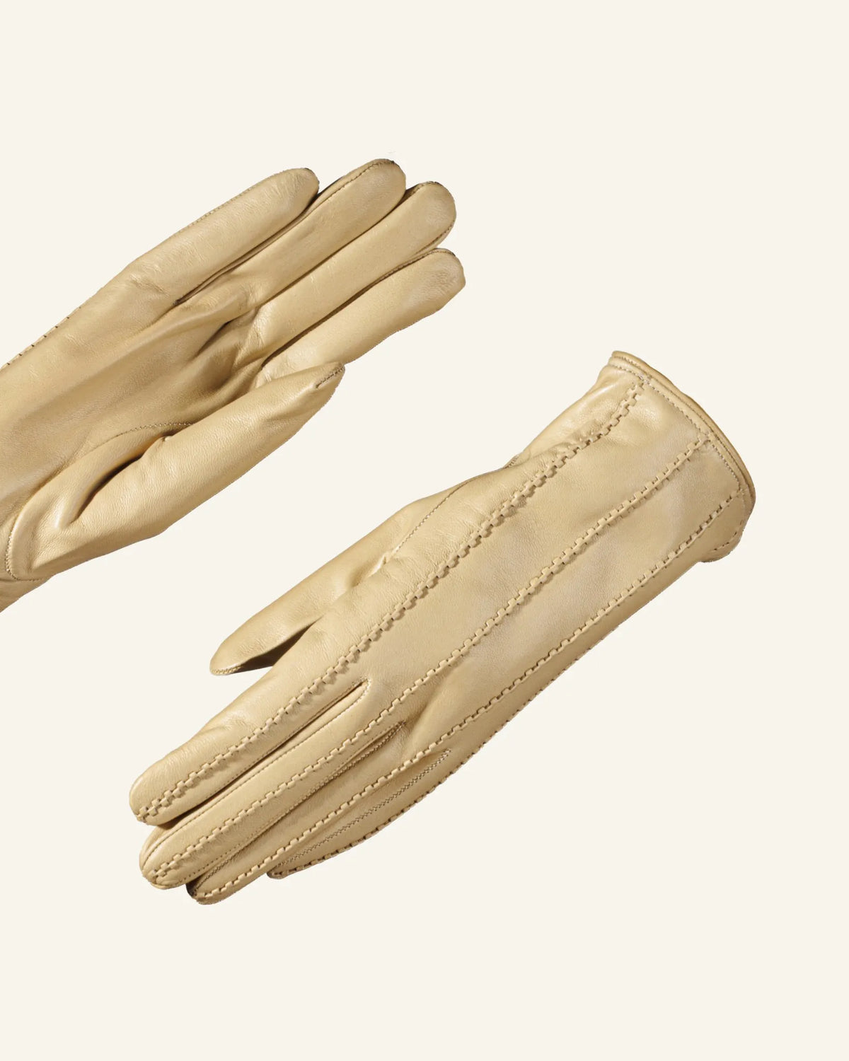 Gants en cuir pour femme avec doublure en cachemire et détails cordon - Ellenica