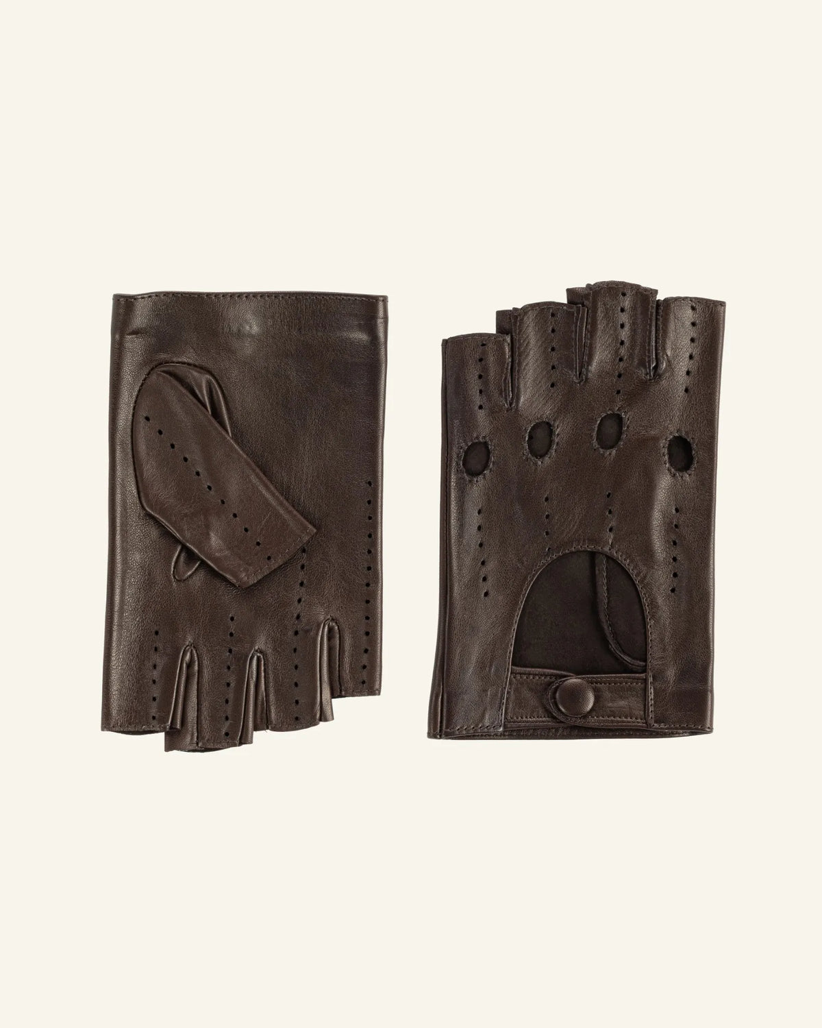 Men's fingerless leather driving gloves - Rasante-4