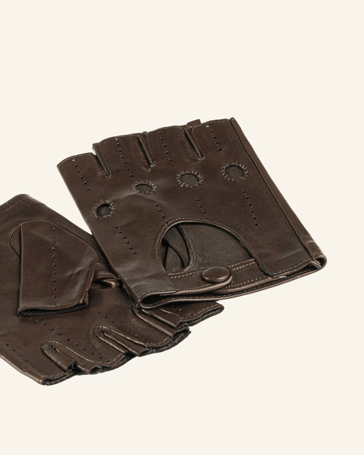 Men's fingerless leather driving gloves - Rasante-6