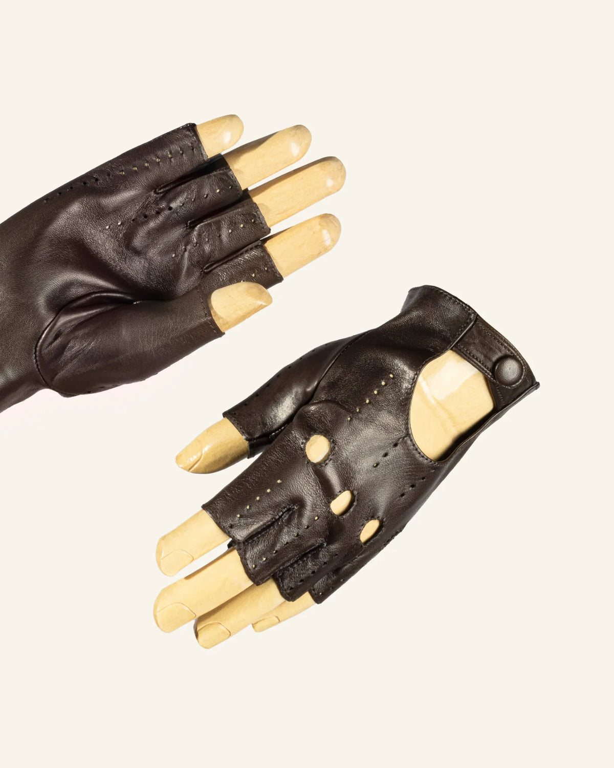 Men's fingerless leather driving gloves - Rasante-5