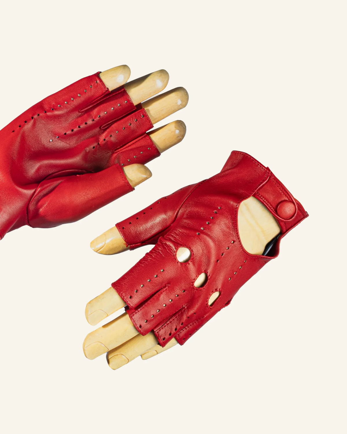 Men's fingerless leather driving gloves - Rasante-2