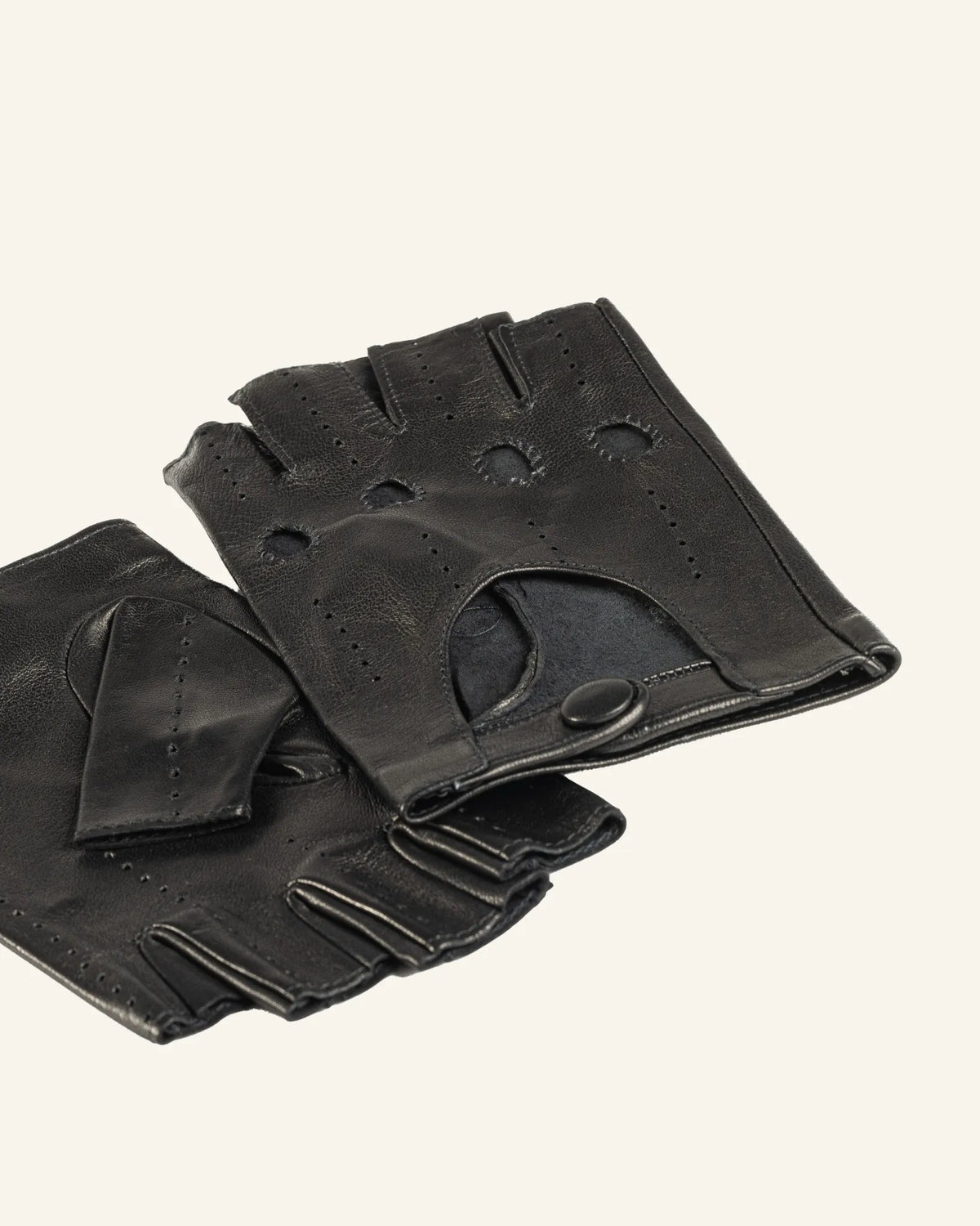 Men's fingerless leather driving gloves - Rasante-9