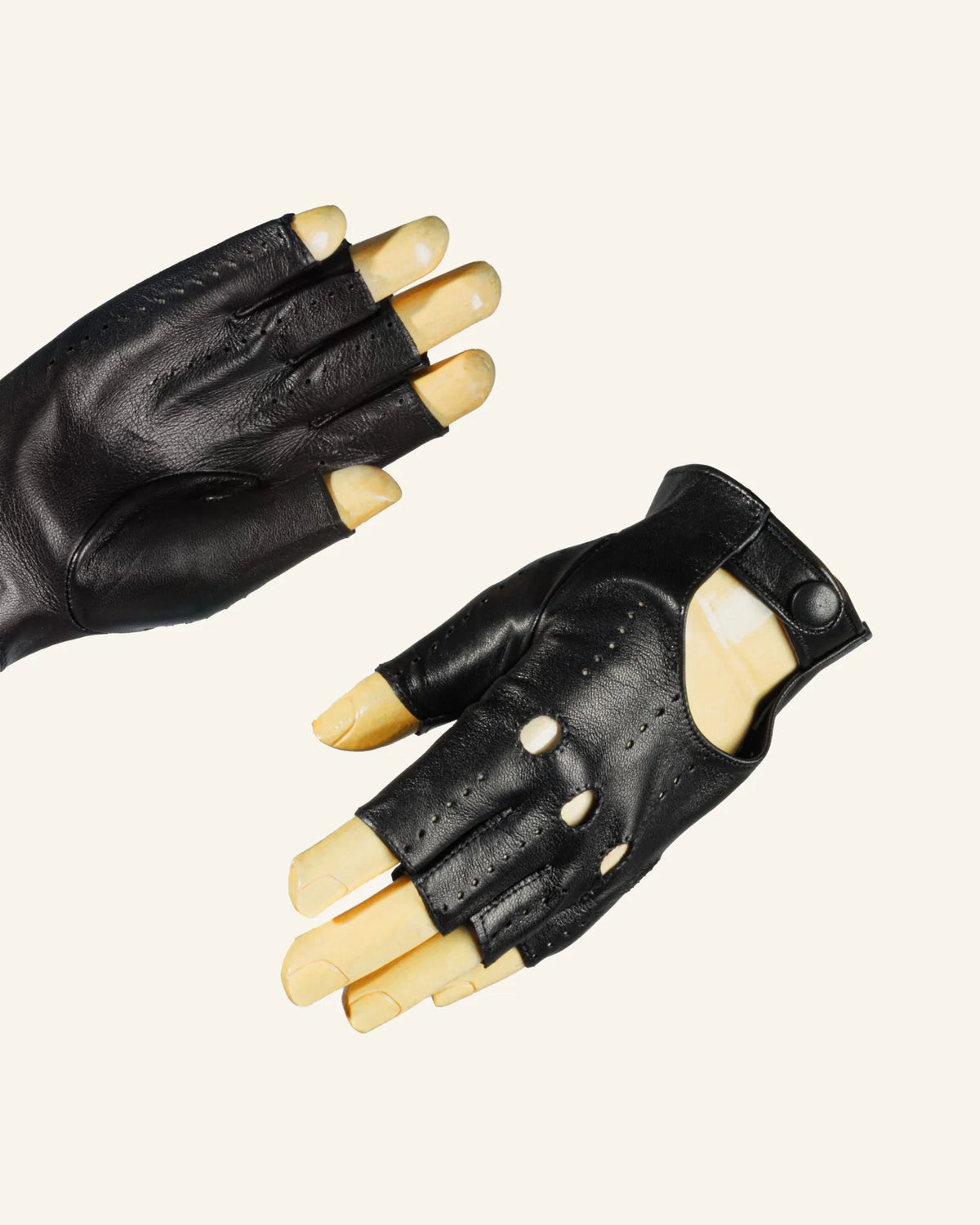 Men's fingerless leather driving gloves - Rasante-8