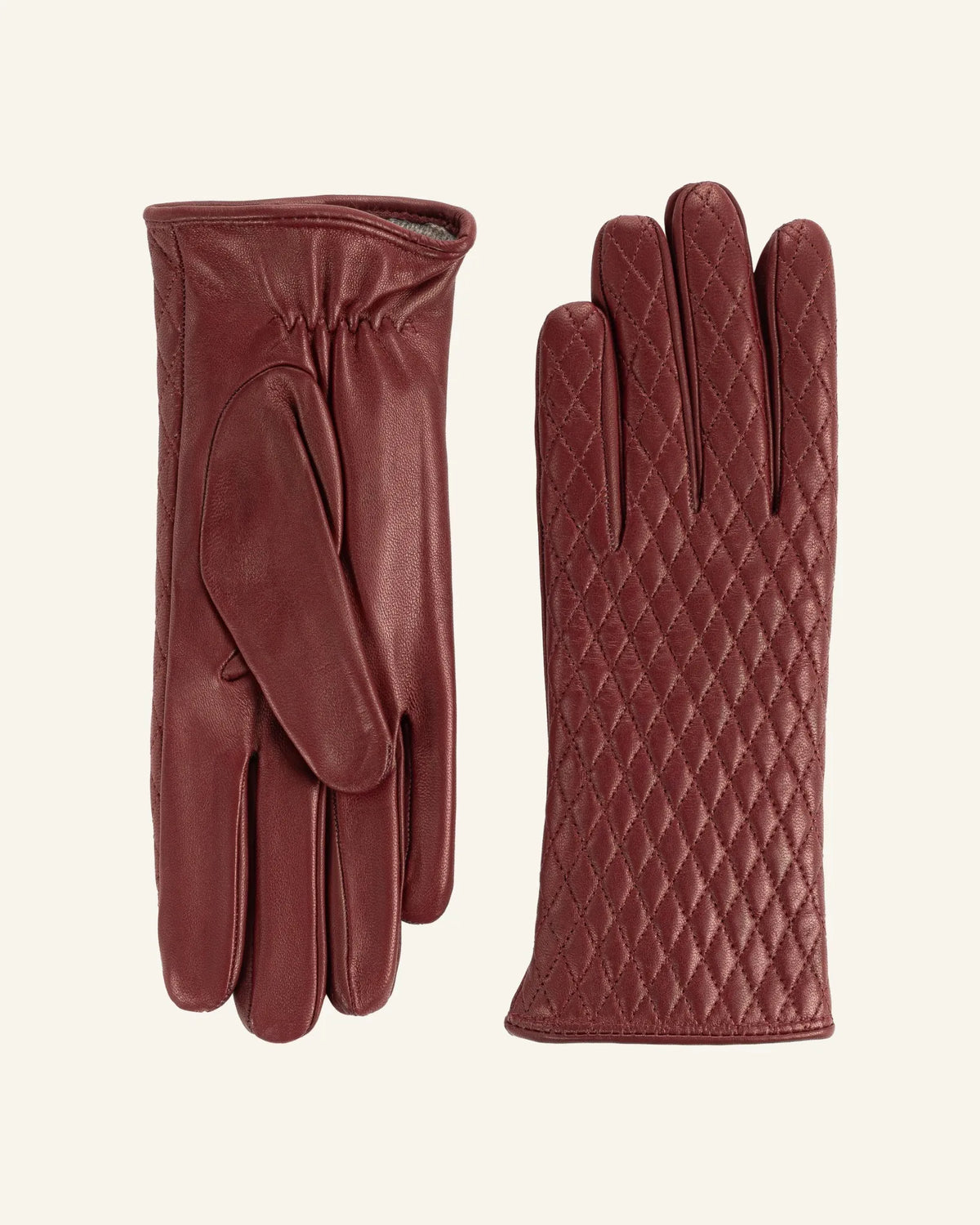 Gants matelassés en cuir doublés cachemire pour femme - Cadenza
