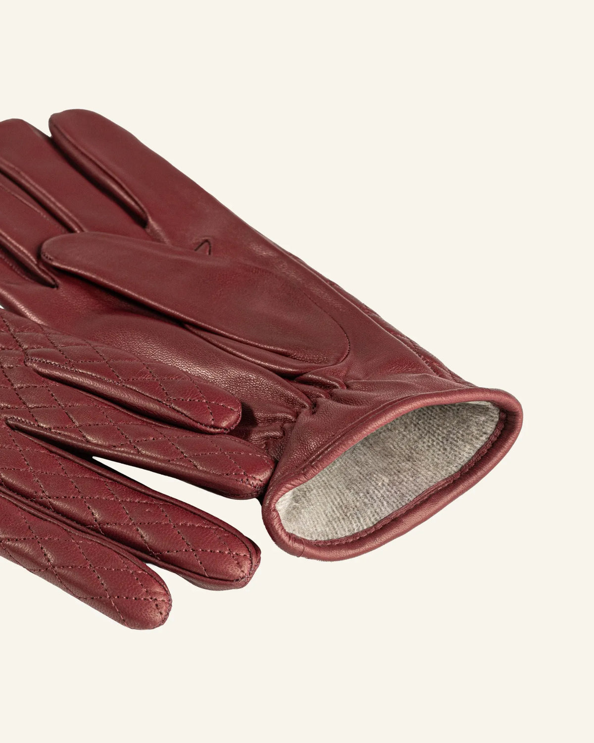 Gants matelassés en cuir doublés cachemire pour femme - Cadenza-3