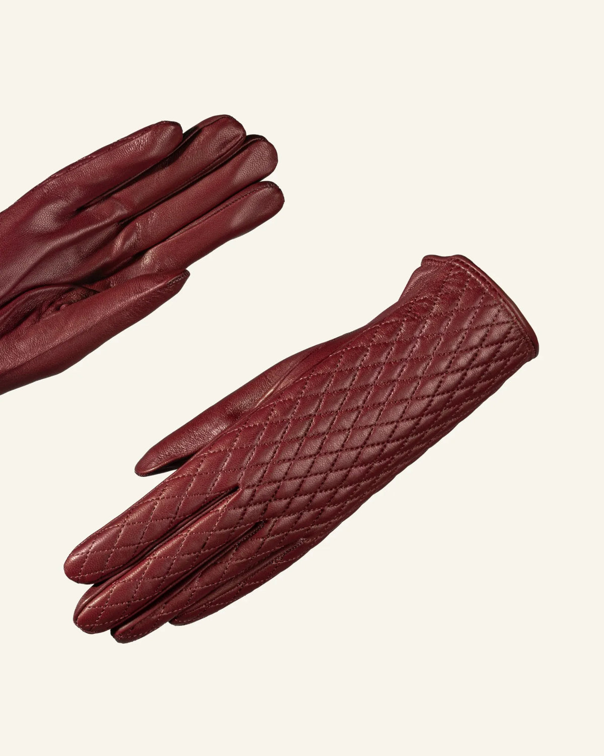 Gants matelassés en cuir doublés cachemire pour femme - Cadenza-2