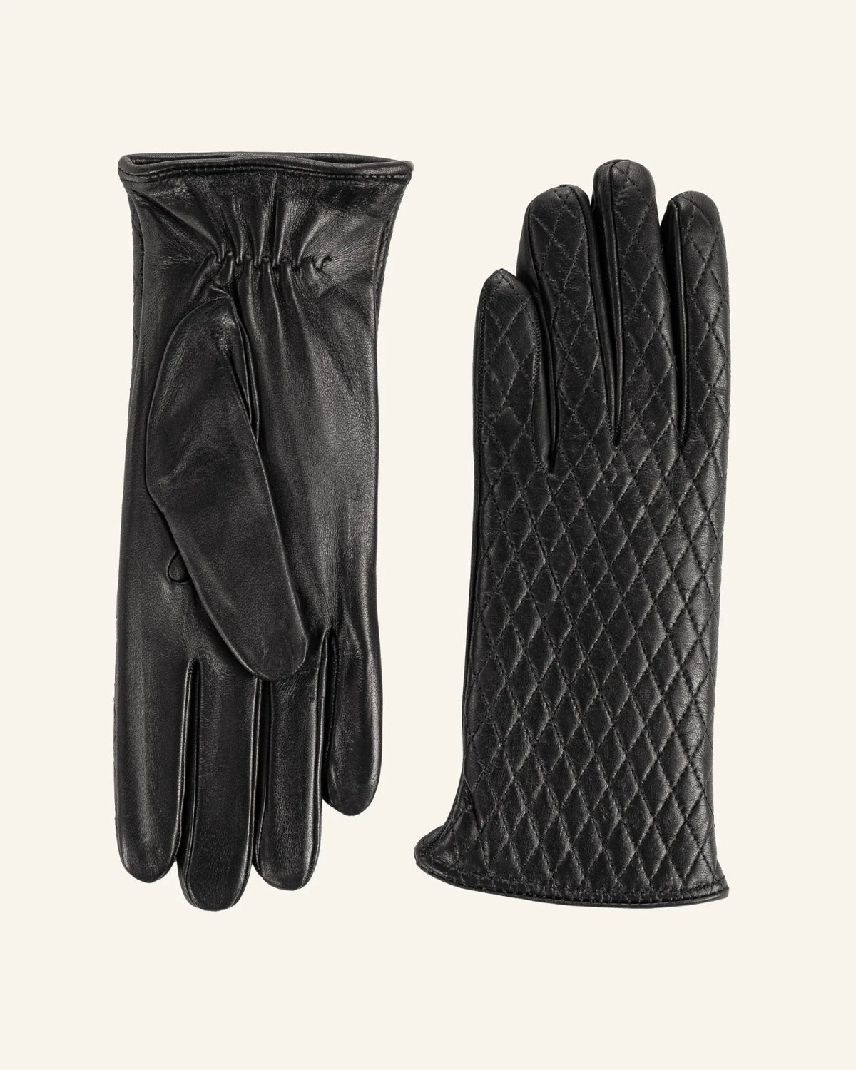 Gants matelassés en cuir doublés cachemire pour femme - Cadenza-4