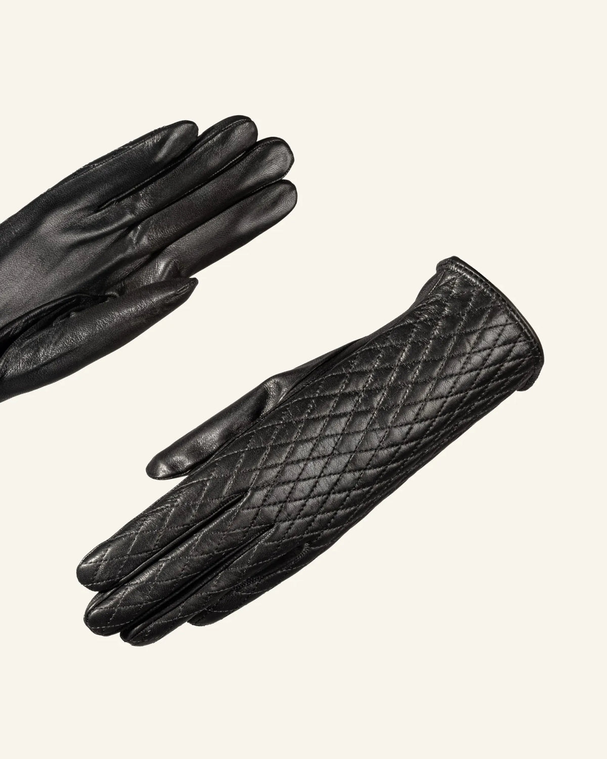 Gants matelassés en cuir doublés cachemire pour femme - Cadenza-5