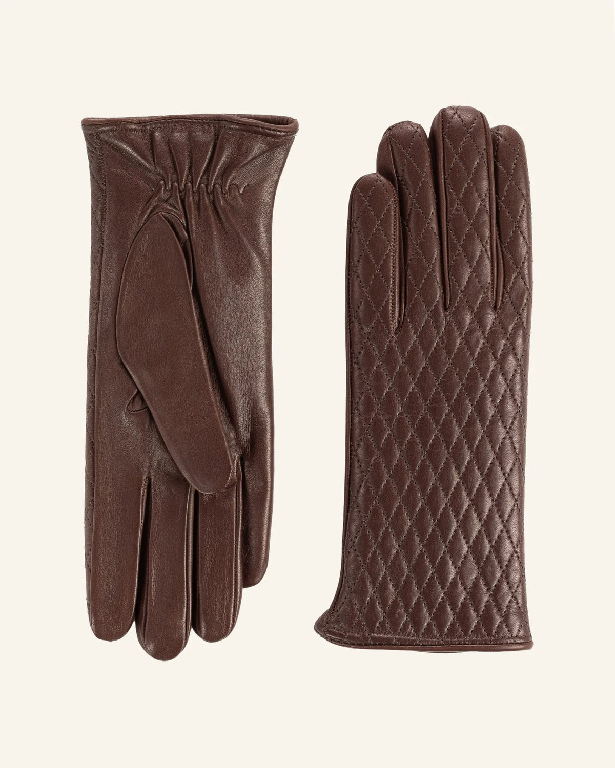Gants matelassés en cuir doublés cachemire pour femme - Cadenza-7