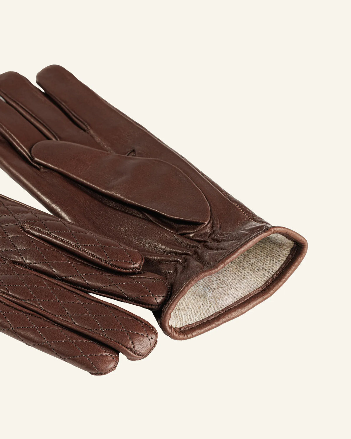 Gants matelassés en cuir doublés cachemire pour femme - Cadenza-9