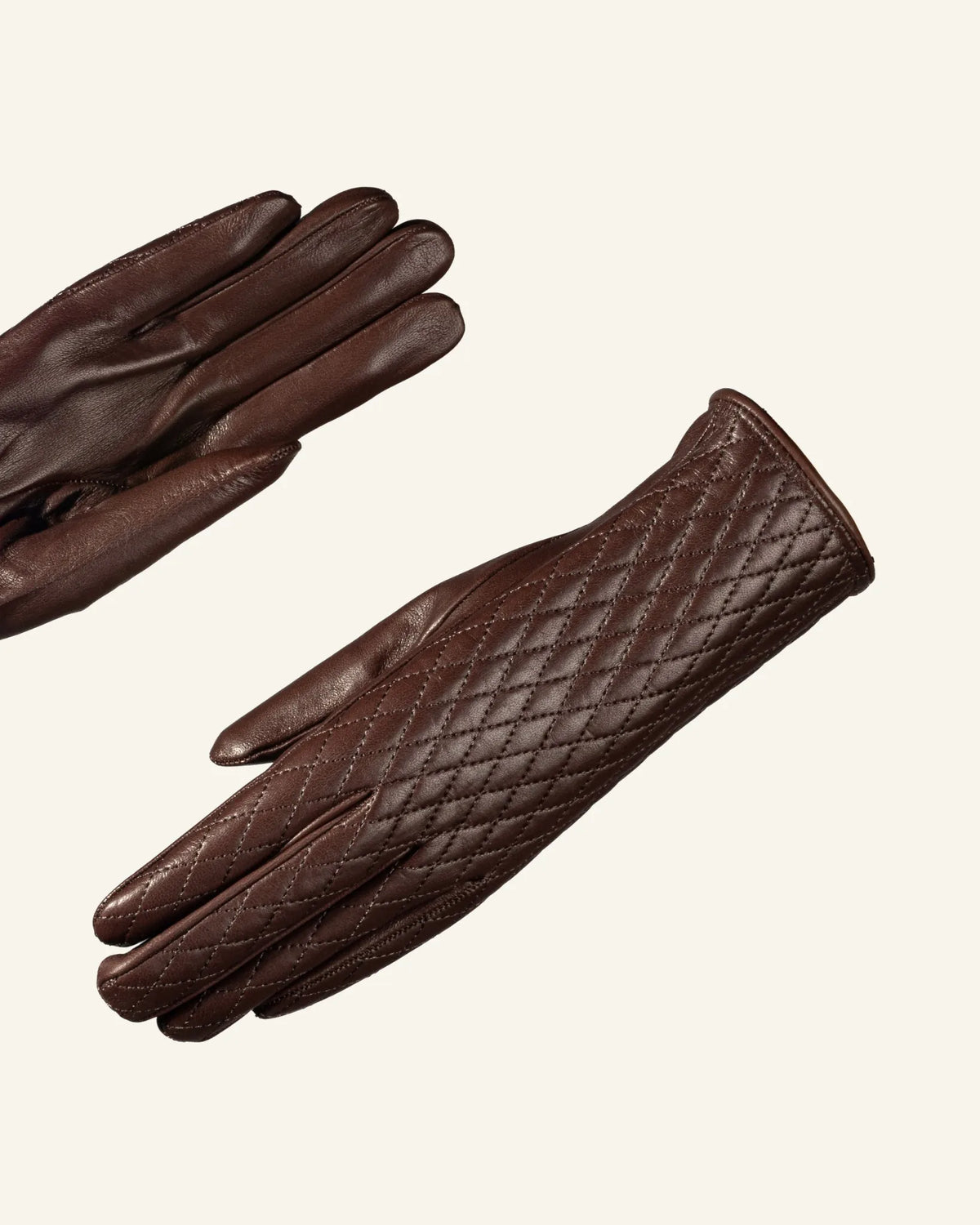 Gants matelassés en cuir doublés cachemire pour femme - Cadenza-8