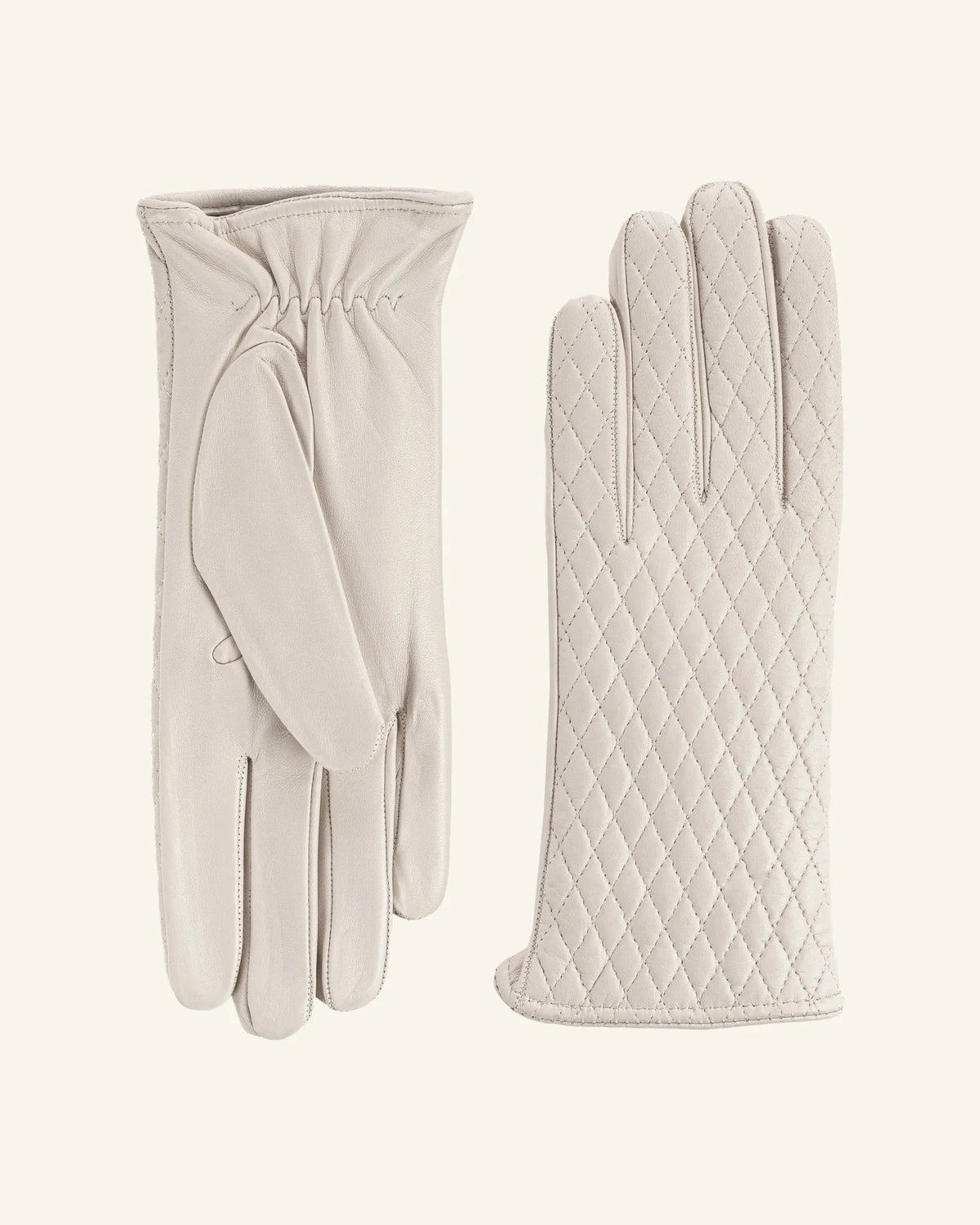 Gants matelassés en cuir doublés cachemire pour femme - Cadenza-10