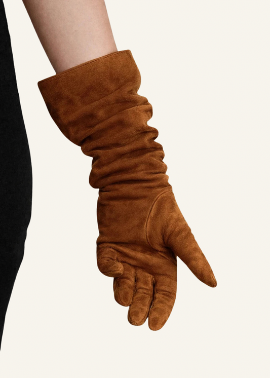 Elbow-length suede leather gloves - Bruma (8-button)