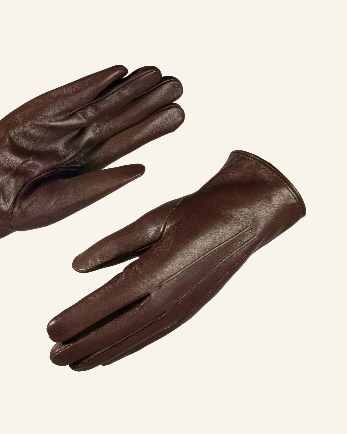 Mens brown leather gloves with fur lining
