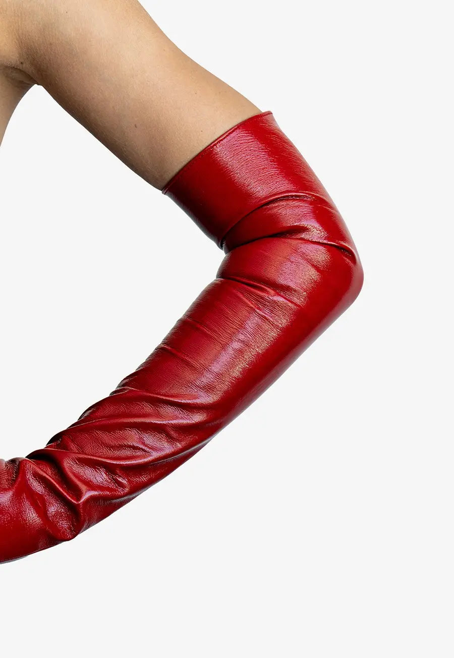 LONG LACQUERED LEATHER OPERA GLOVES - Sorrento Patent Edition (60cm, classic length)