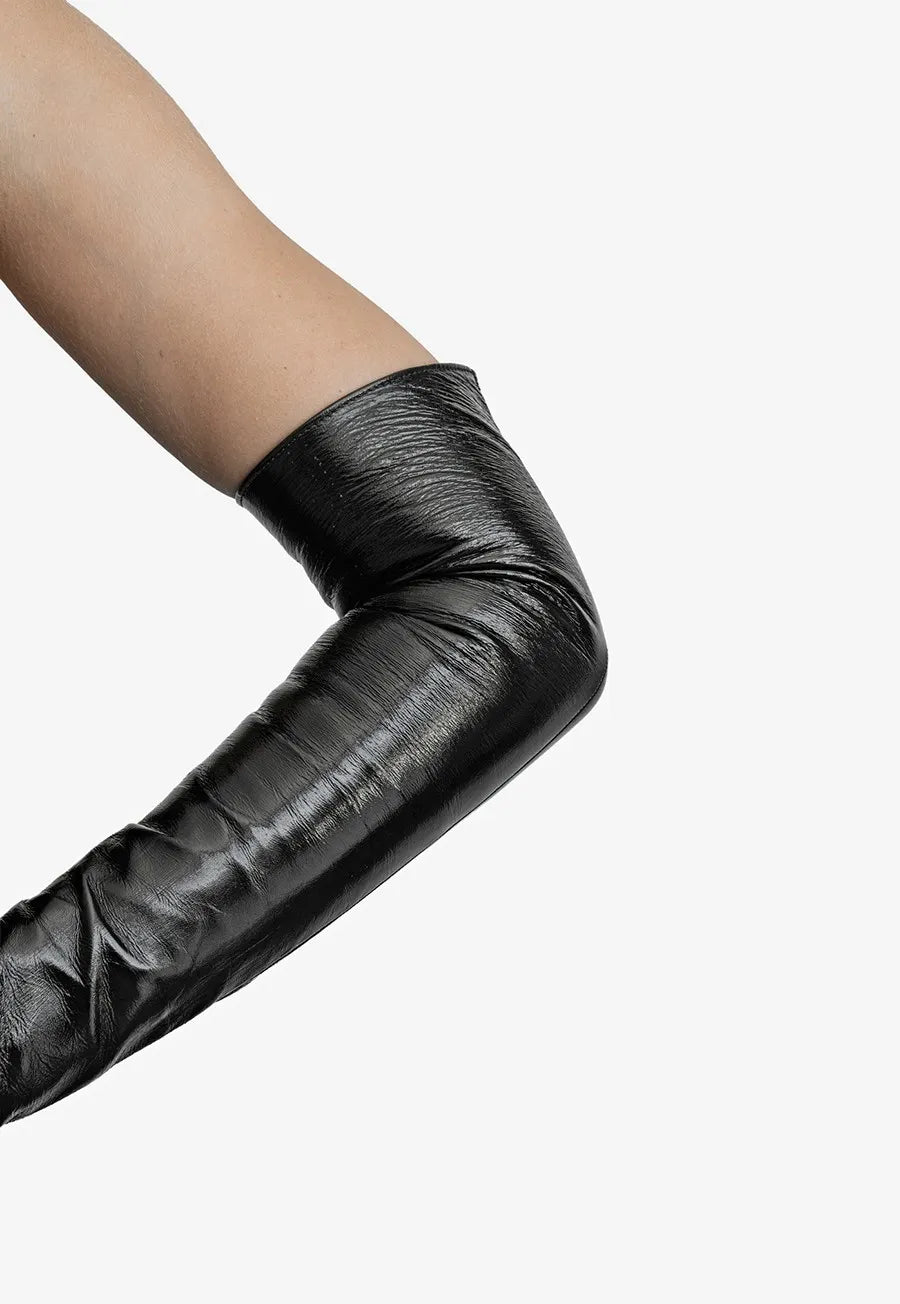 LONG LACQUERED LEATHER OPERA GLOVES - Sorrento Patent Edition (60cm, classic length)