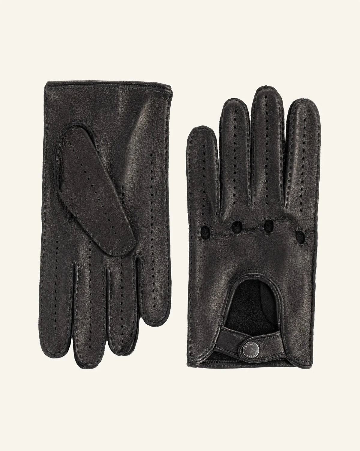 black men's deerskin leather driving gloves 