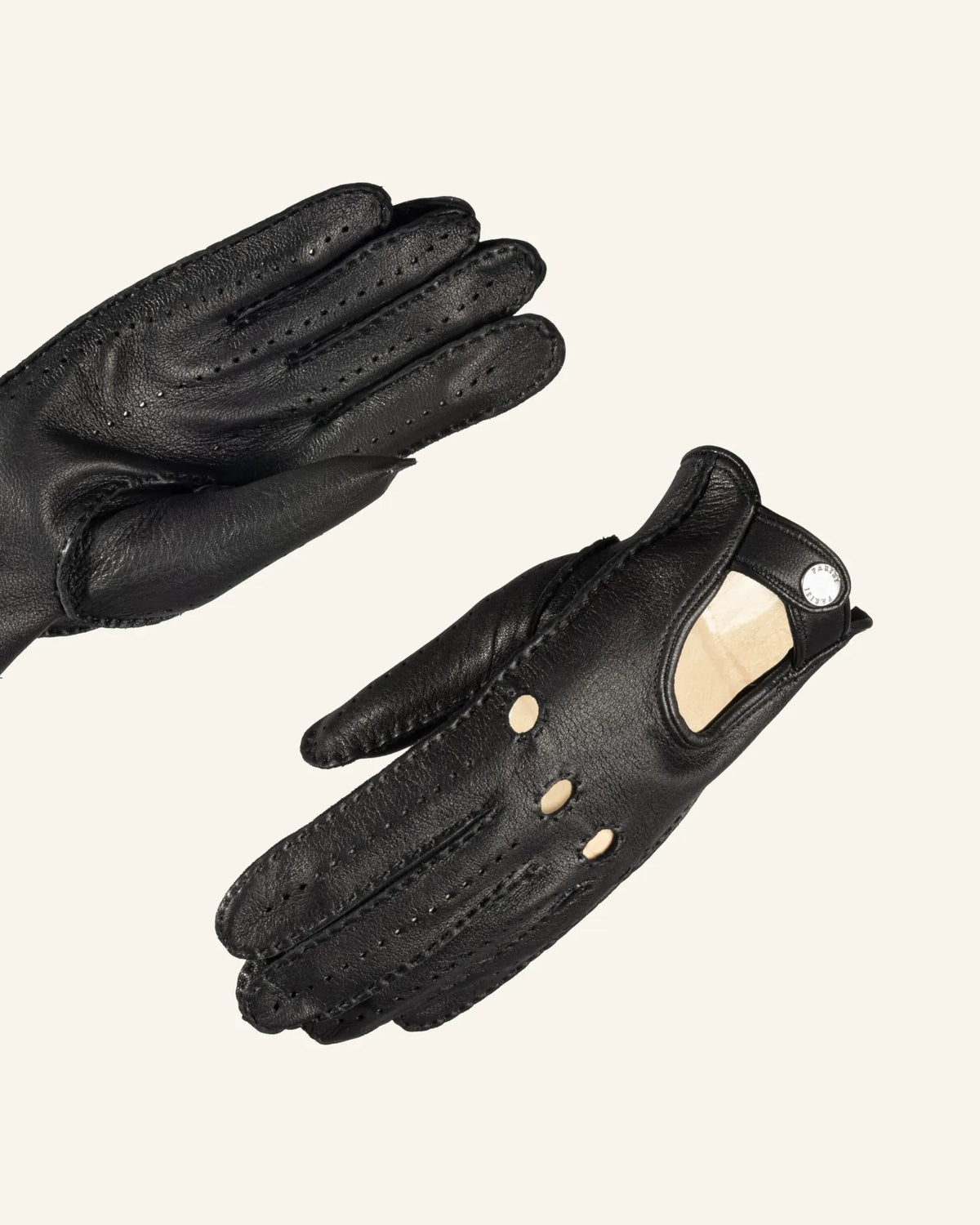 black men's deerskin leather driving gloves 