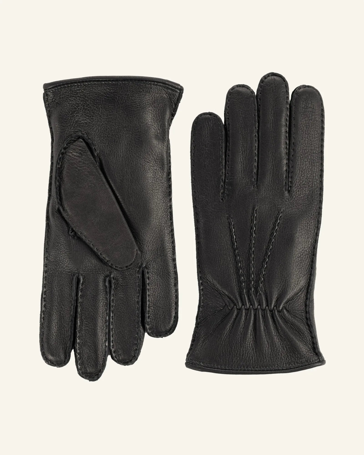 black men's deerskin leather gloves
