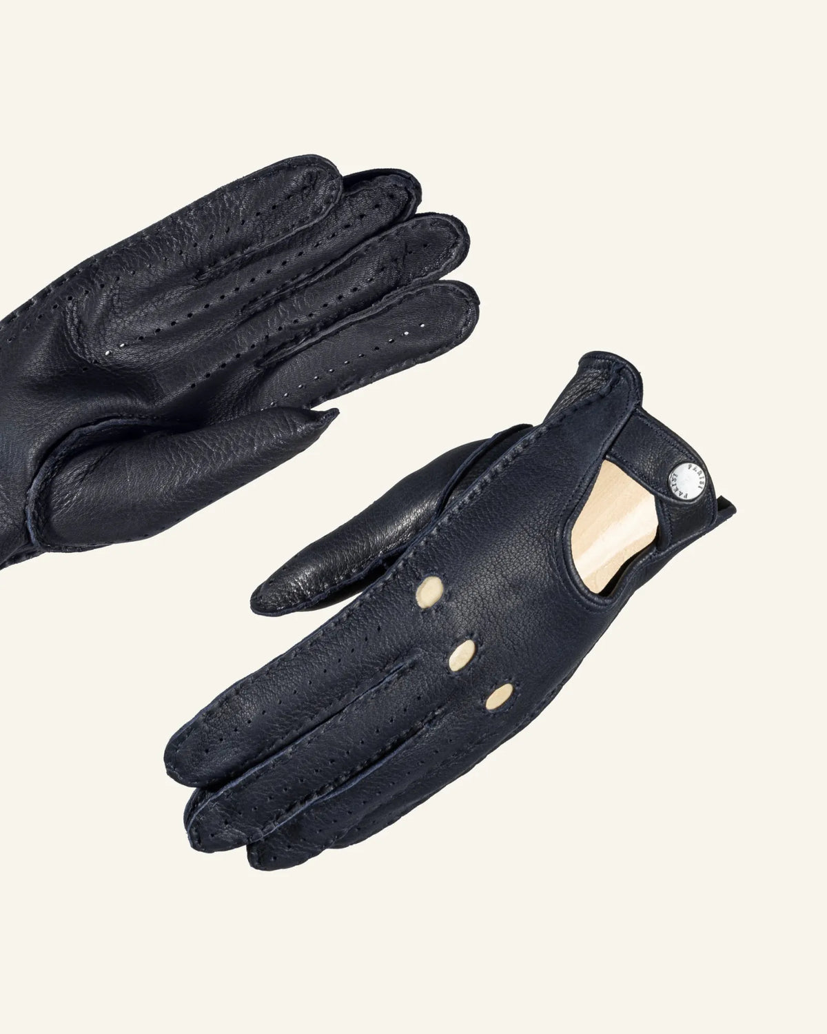 blue men's deerskin leather driving gloves 