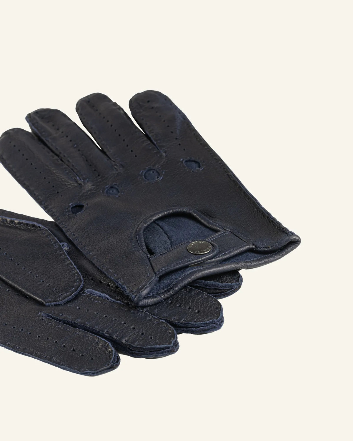 blue men's deerskin leather driving gloves 