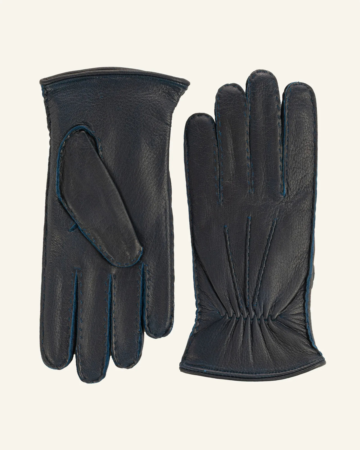 blue mens deerskin leather gloves