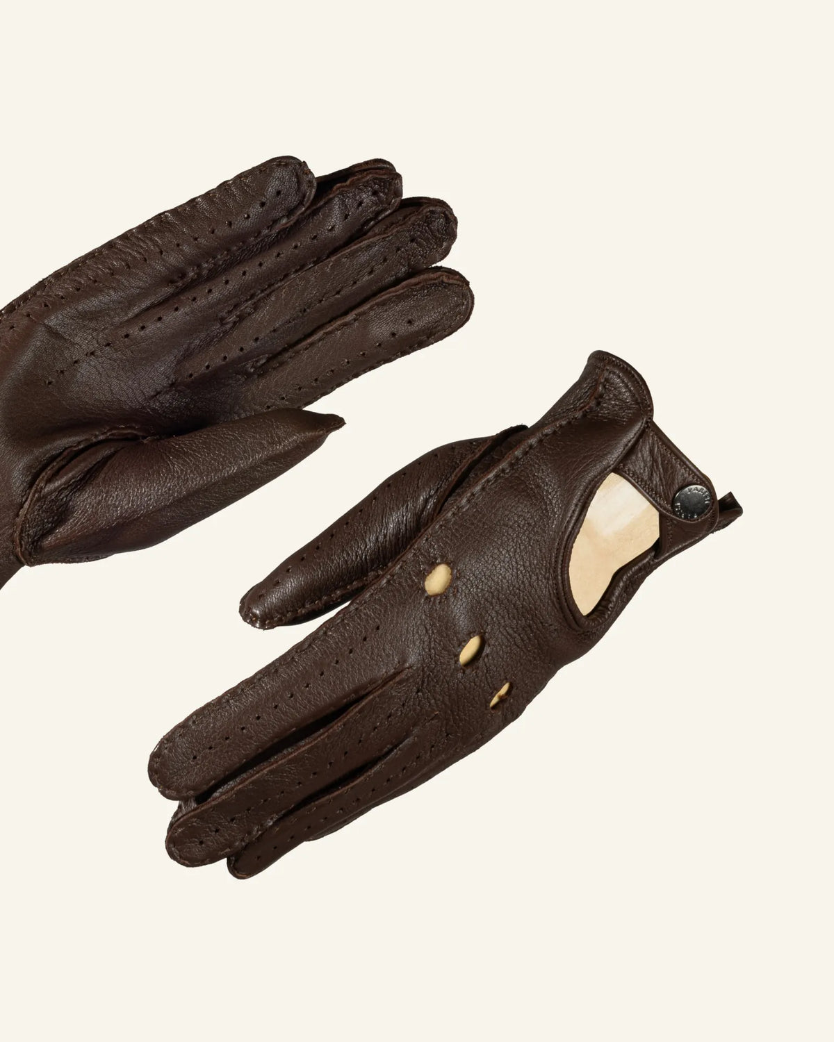 brown men's deerskin leather driving gloves 