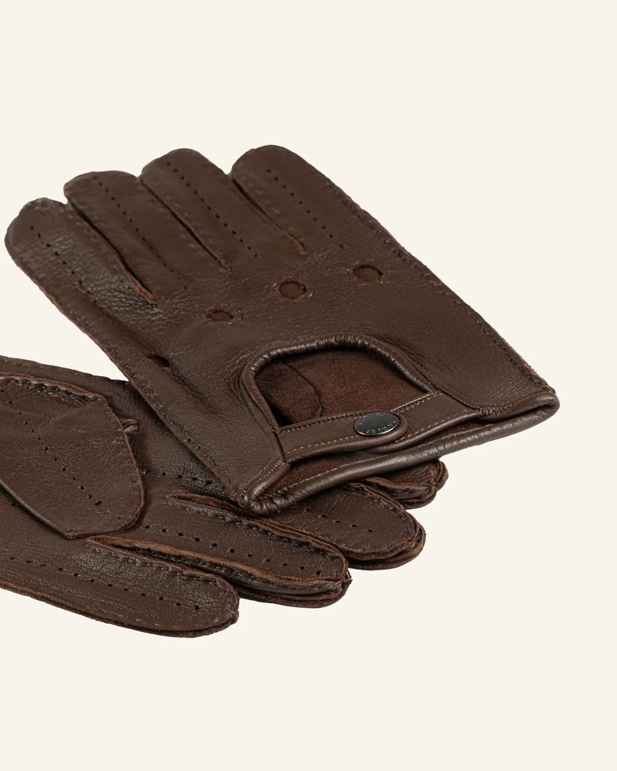 brown men's deerskin leather driving gloves 