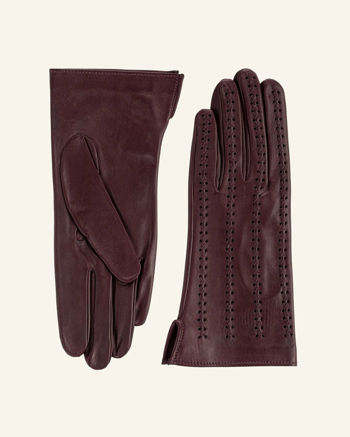 Women's leather gloves with hand stiching - Trama
